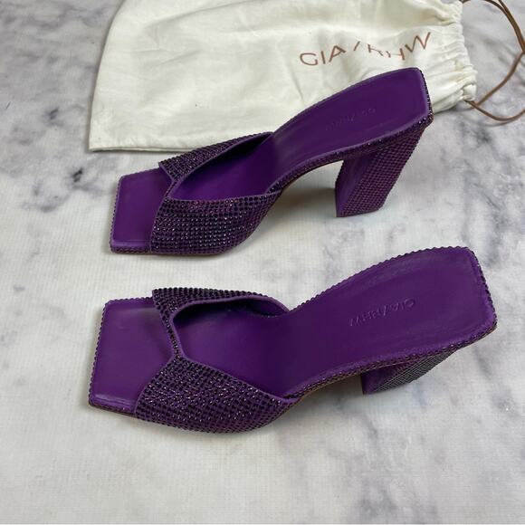 GIA/RHW Rosie 14 Crystal Embellished Slide Heeled Sandals - Picture 4 of 10